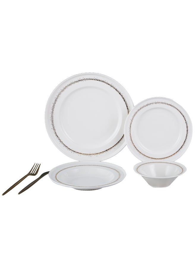 طقم عشاء بورسلين نيو بون 16 قطعة بتصميم أنيق أبيض 31 x 21 x 30 سم 137080